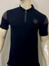 BALMAIN SLIM FIT ZIP FASTENING WITH LEATHER PATCH POLO SHIRT